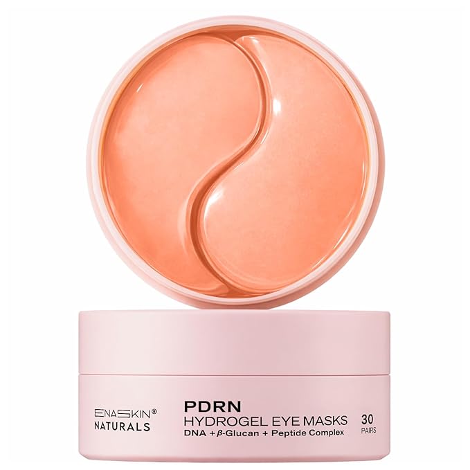 Enaskin Naturals Under Eye Patches for Dark Circles: 30 Pairs PDRN & Peptide Eye Gels Mask - Reduce Wrinkles Puffy & Bags - Skin Treatment Pads - Anti Aging Moisturizer For Women (Salmon Pink)
