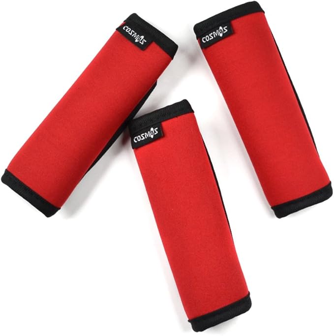 Cosmos Pack of 3 Neoprene Luggage Handle Wrap Handle Grip Luggage Identifier for Travel Bag Luggage Suitcase (Red Color)