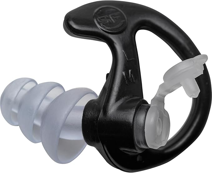 SureFire EP4 Sonic Defenders Plus Filtered Earplugs, Triple flanged Design, Reusable, Black, Medium
