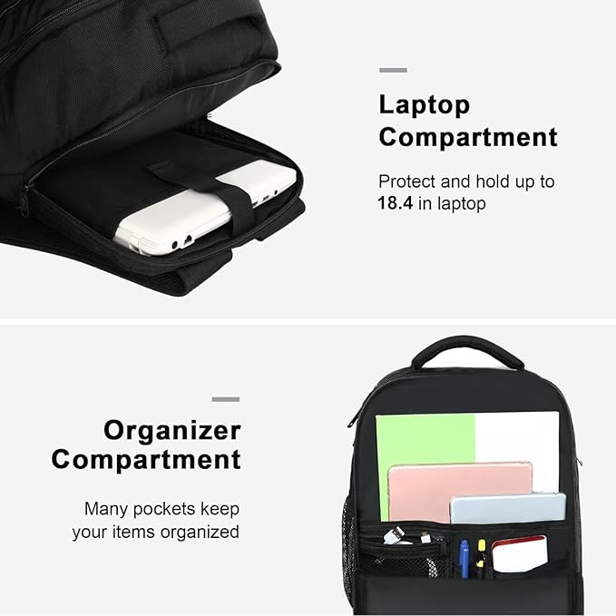 MATEIN Extra Large 45L Travel Laptop Backpack, Airline Approved Carry on Backpack with Shoe Compartment, Water Resistant Luggage College Overnight Weekender Travel Bag Fit 18" Laptop, Black