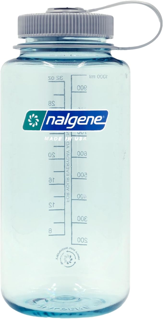 Nalgene 32 oz Wide Mouth Water Bottle | BPA-Free, Durable & Leak Proof, Lightweight Bottle for Hiking & Gym, Work & Travel