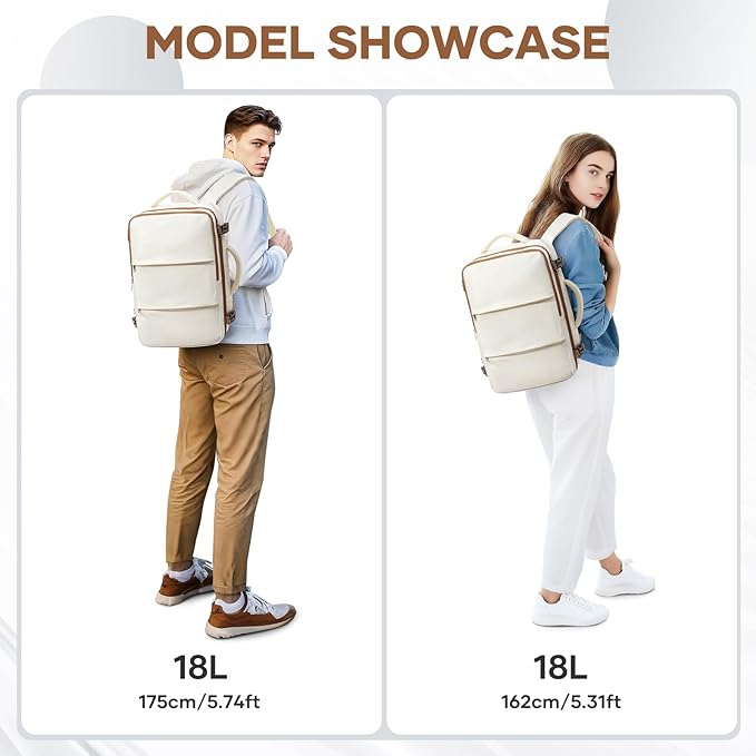 Travel Backpack For Women Men Carry on Backpack Luggage Flight Approved Personal item Travel Bag Essentials Mochila de viaje Laptop College Backpack Beige Brown