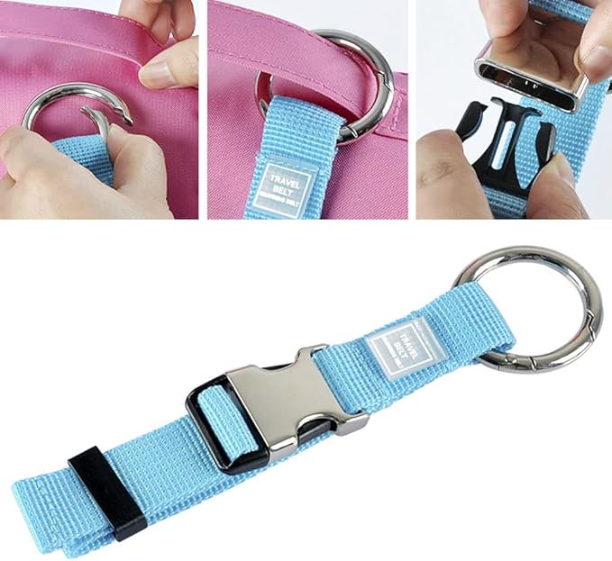 Add-A-Bag Luggage Strap Jacket Gripper, Luggage Straps Baggage Suitcase Belts Travel Accessories - Make Your Hands Free, Easy to Carry Your Extra Bags, Blue
