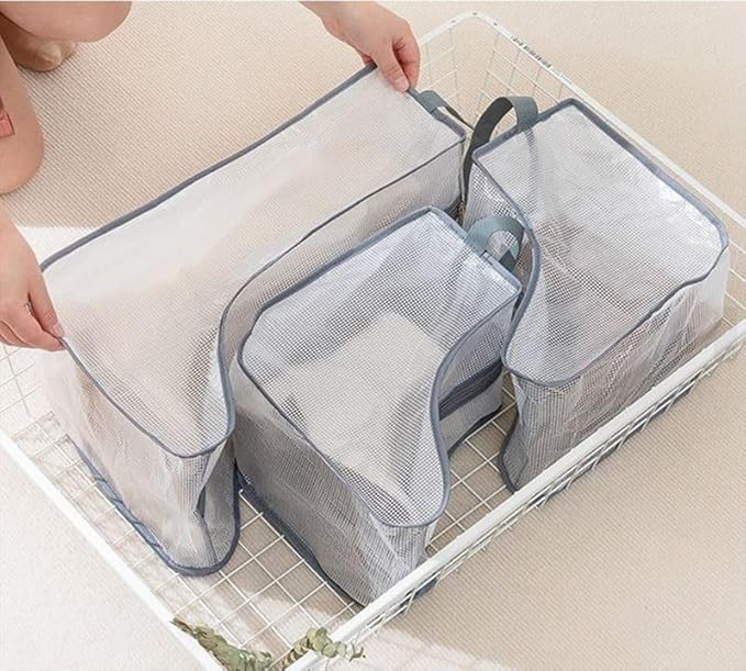Hewnda Portable 2 Pack Boots Storage, Short Boots Storage/Protector Bag,Grey Portable waterproof storage bags are used for travel storage, under the bed, wardrobe, shoe cabinet and other home storage