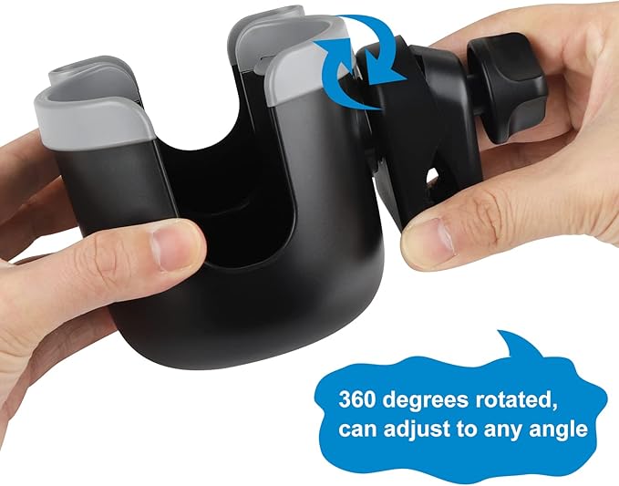 Accmor Stroller Cup Holder with Phone Holder, Bike Cup Holder, Universal Cup Holder for Uppababy Nuna Doona Strollers, 2-in-1 Cup Phone Holder for Stroller Bike Wheelchair Walker Accessory