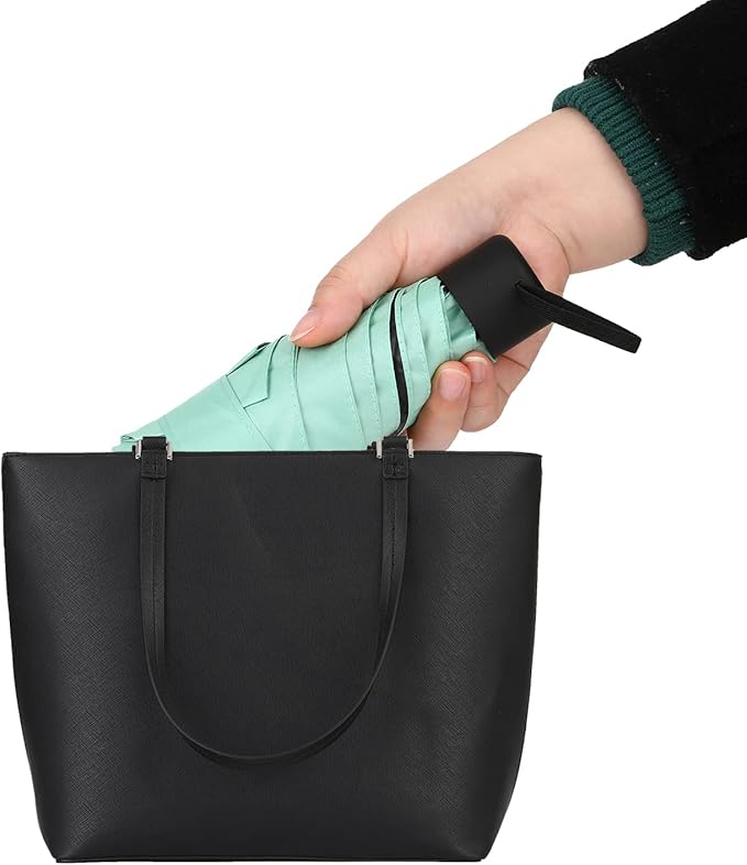 GAOYAING Small Mini Umbrella with Case Light Compact Design Perfect for Travel Lightweight Portable Parasol Outdoor Sun&Rain Umbrellas 34 Inches