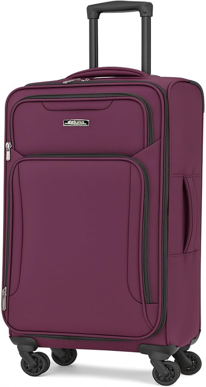 World Traveler Dejuno Jasper 20-Inch Carry-On Lightweight Expandable Spinner Luggage - Burgundy
