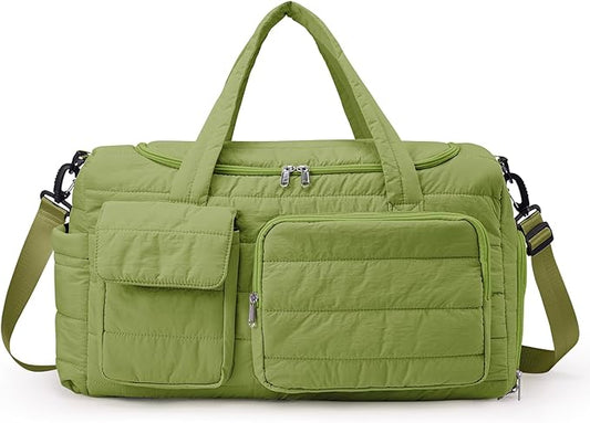 Small Gym Bag for Women, Travel Duffle Bag Carry On Weekender Bag with Shoe Compartment