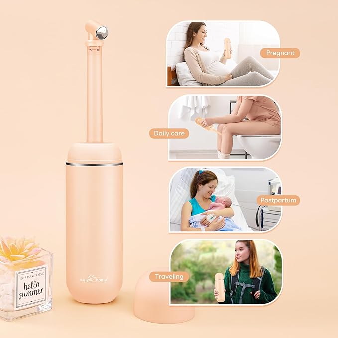 Easy@Home Portable Travel Bidet: Peri Bottle for Postpartum Care - Handheld Sprayer Kit with 380mL (12.8 oz) Capacity Bottle - Personal Hygiene Water Spray for Women & Men | BPA-Free | EPB-01 Brown