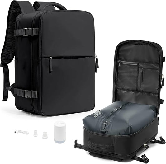 coowoz Vacuum Travel Backpack With Pump For Women Men Airline Approved,Carry On Backpack,Large Hiking Laptop Backpacks Waterproof Outdoor Sports Rucksack Casual Daypack Backpacks XLarge(Vacuum pump)