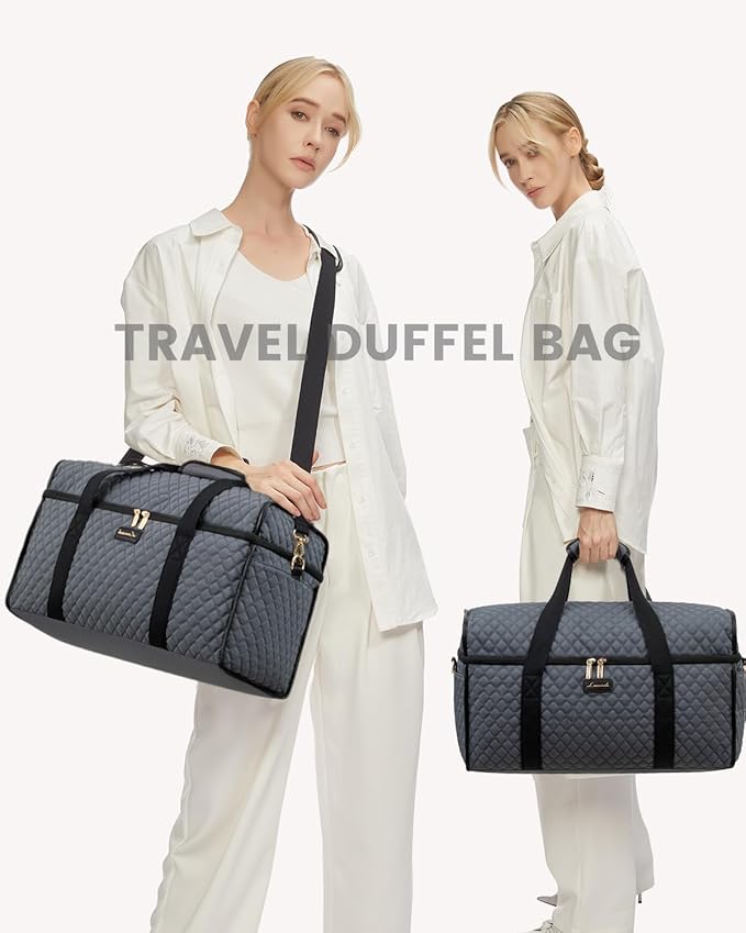 LOVEVOOK Travel Duffle Bag - Weekender & Overnight Bag with Toiletry & Wet Pocket, Carry-On Size, 3pc Set