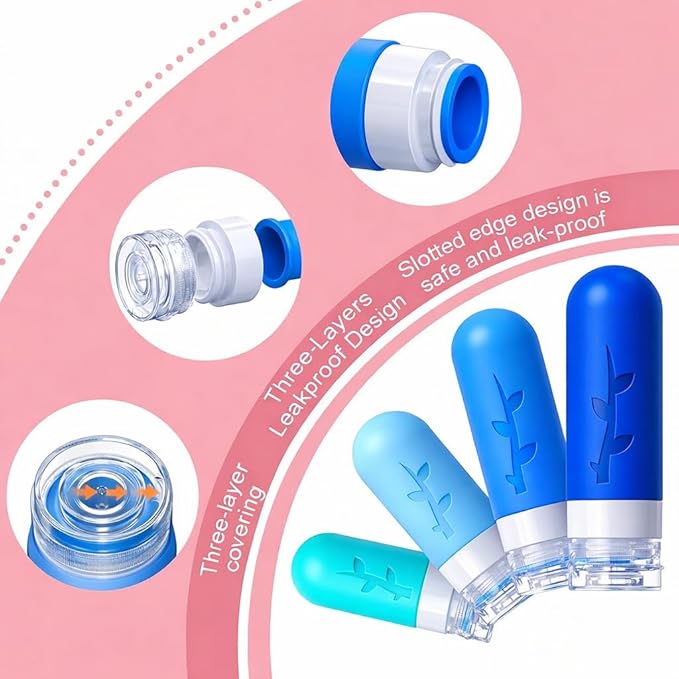 18pack Travel Bottles for Toiletries,TSA Approved Silicone Travel Containers jar for Toiletries,Leak Proof Refillable Liqus Shampoo And Conditioner Essentials toiletry