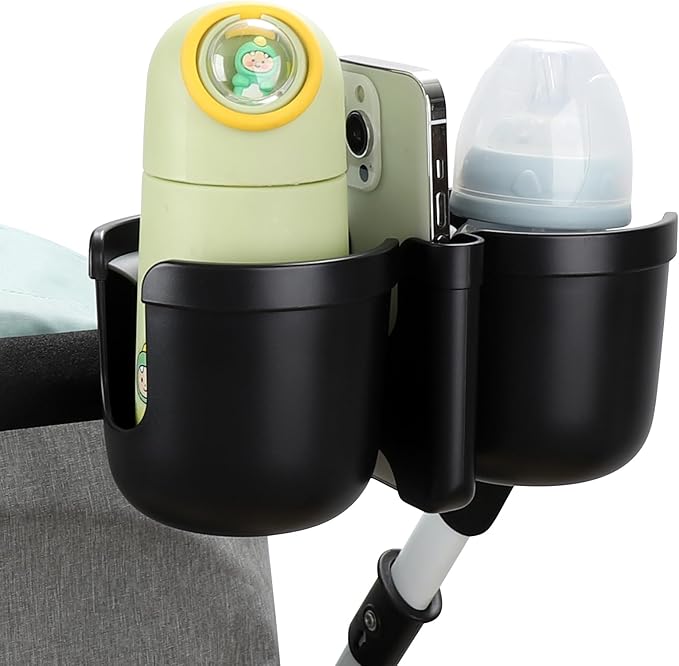 Accmor Stroller Cup Holder with Phone Holder, Bike Cup Holder, Universal Cup Holder for Uppababy Nuna Doona Strollers, 2-in-1 Cup Phone Holder for Stroller Bike Wheelchair Walker Accessory