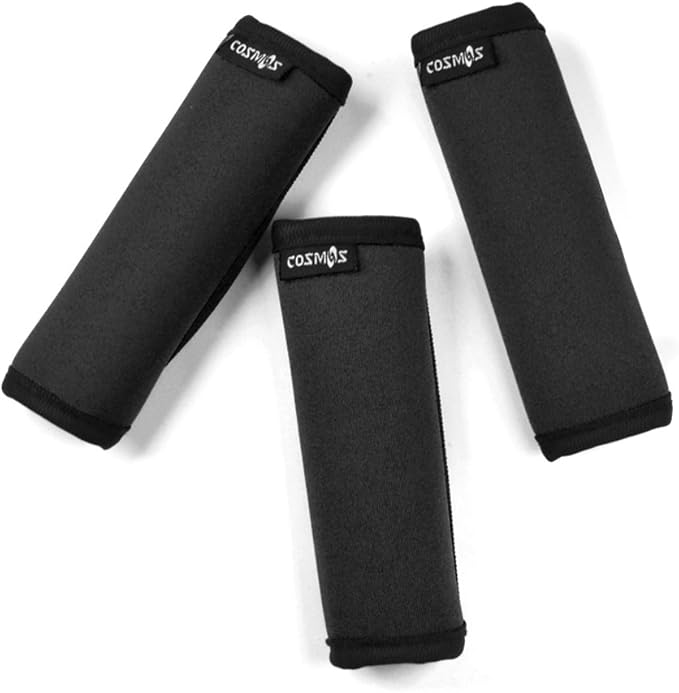 Cosmos Pack of 3 Neoprene Luggage Handle Wrap Handle Grip Luggage Identifier for Travel Bag Luggage Suitcase (Black Color)