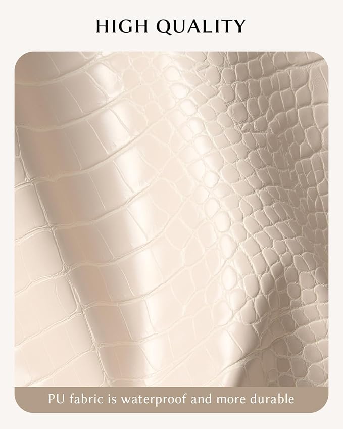 Make Up Bag, Cosmetic Organizer for Women, Waterproof Croc PU Leather Makeup Organizer with Divider and Handle Toiletry Bag Travel Bag(Croc Embossed, White)