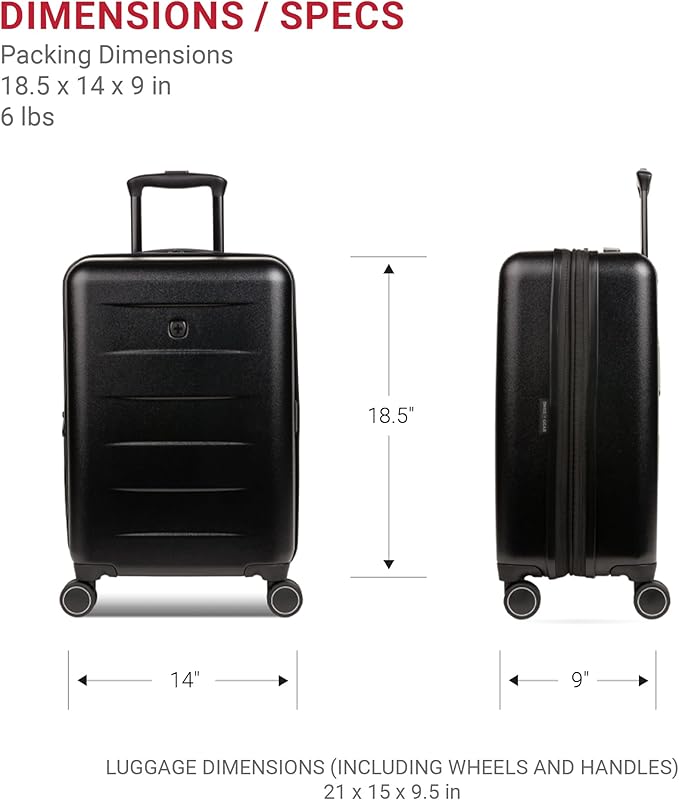 SwissGear 8020 Eclipse Collection Hardside Expandable Luggage – Black