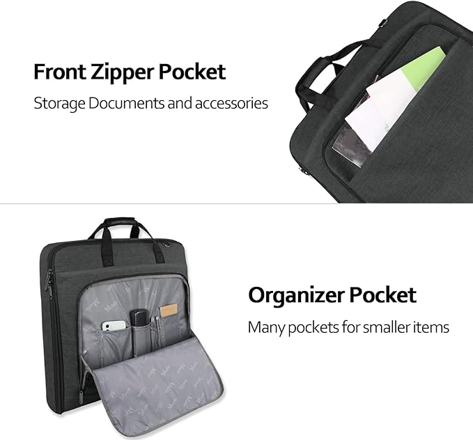 MATEIN Garment Bags for Hanging Clothes, Large Travel Suit Bag with Shoulder Strap for Business Trips, Foldable Luggage for Men Women, Wrinkle-Free Clothing Suitcase for Traveling, Dark Grey