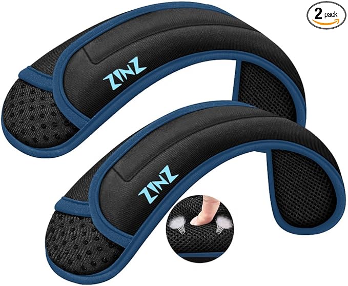 ZINZ 2-Pack Universal Shoulder Pad with Ultra thick Cushion for Bag Luggage Bag Crossbody, Plus Long & Anti-Slip & Breathable,Black Blue-2Pack