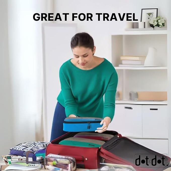 Large Packing Cubes for Travel - 5pc Packing Cubes for Suitcases - Lightweight Luggage Organizer Bags (Non-Compression)