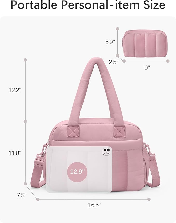 oscaurt Gym Bag for Women Lightweight Duffle Bag for Travel with Toiletry Pouch Water Resistant Carry On Weekender Overnight Duffel