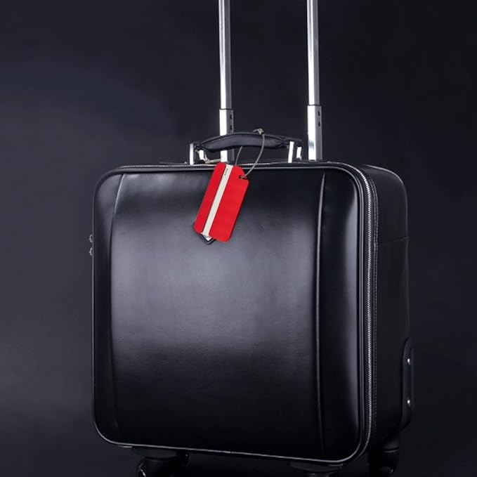 2Pack Red Aluminum Luggage Tag for Luggage Baggage Travel Identifier by Ovener
