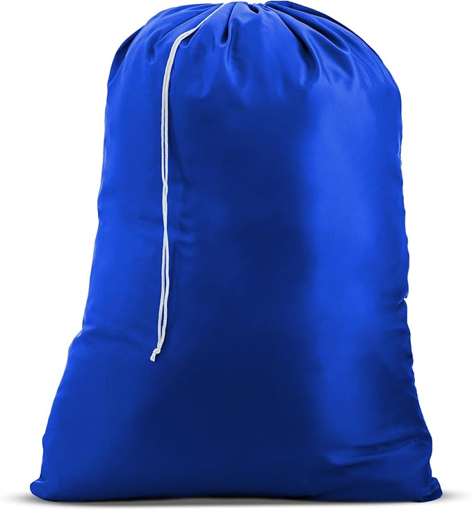 Handy Laundry Extra Large Heavy Duty Laundry Bag – 30" x 40" Durable Nylon, Locking Drawstring Closure, Machine Washable, Fits Laundry Basket, Travel & Dorm Dirty Clothes Organizer, Royal Blue
