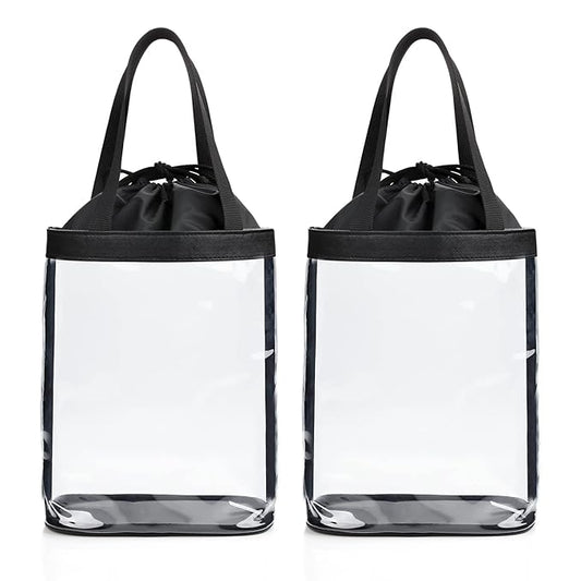 Clear Makeup Bags, TSA Approved Toiletry Bag for Traveling, Clear Travel Bag for Toiletries, Waterproof Transparent Cosmetics Bag Organizer for Women Men, Carry on Airport Airline Compliant Bag (2PCS)