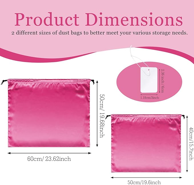 P Pothuiny 2 Pcs Satin Dust Bags for Handbags