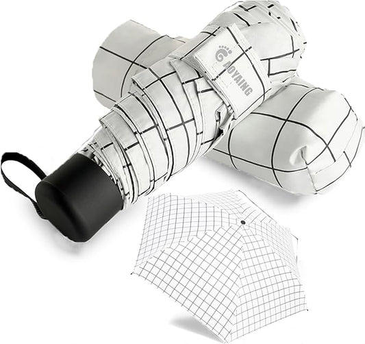 GAOYAING Compact Travel Umbrella with Case Sun&Rain Lightweight Small and Compact Suit for Pocket