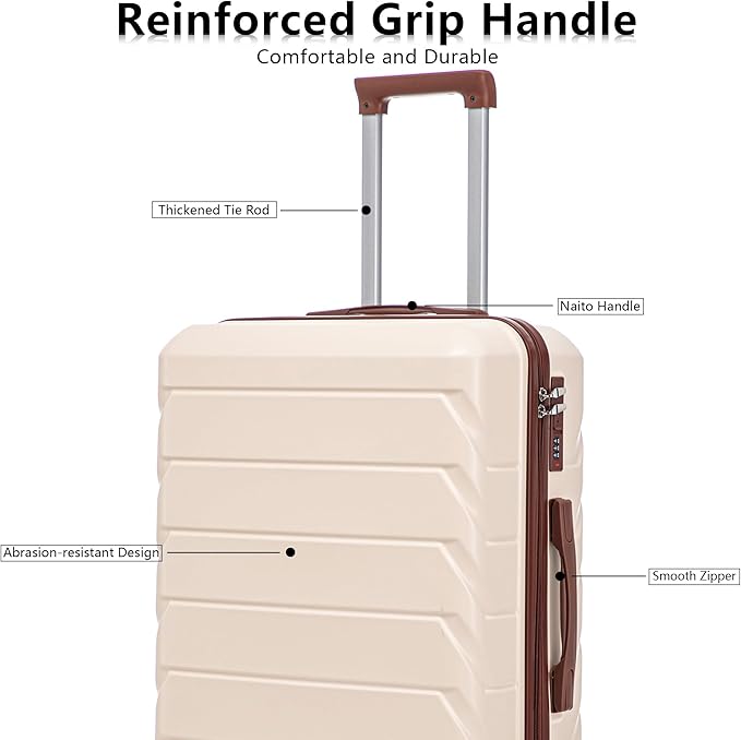 Luggage Sets 3 Piece Suitcase Set, ABS Hardside Carry-on, Checked Luggage, Lock