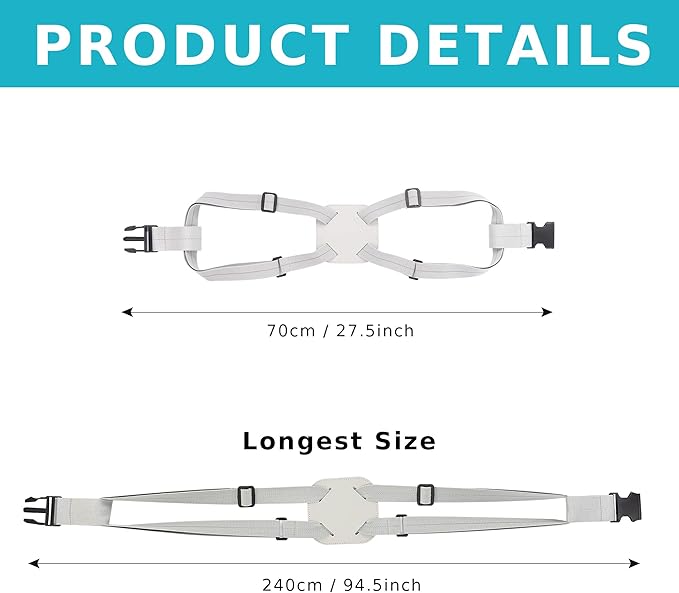 Travelkin Luggage Straps - Bungees for Suitcases, Add a Bag, Travel Bag Bungee Belt for Luggage Carry On (Grey 2 Pack)