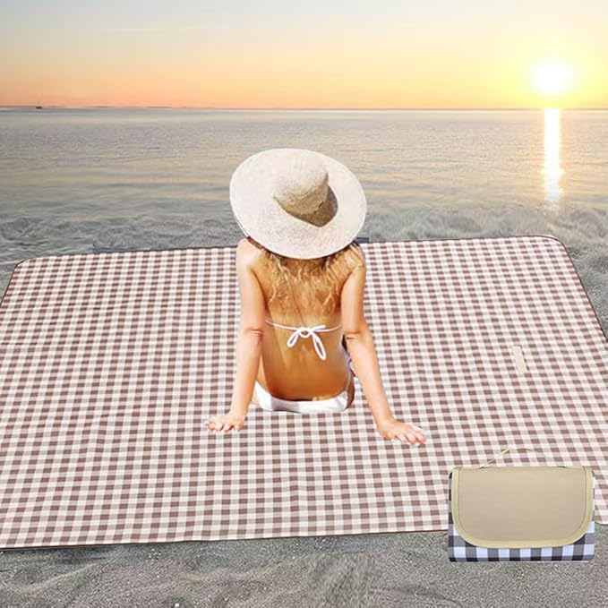 Picnic Beach Blanket, Picnic Mat 80x60in Waterproof Foldable, Family Mat, Portable Large Picnic Blankets for Travel, Hiking, Music Festival