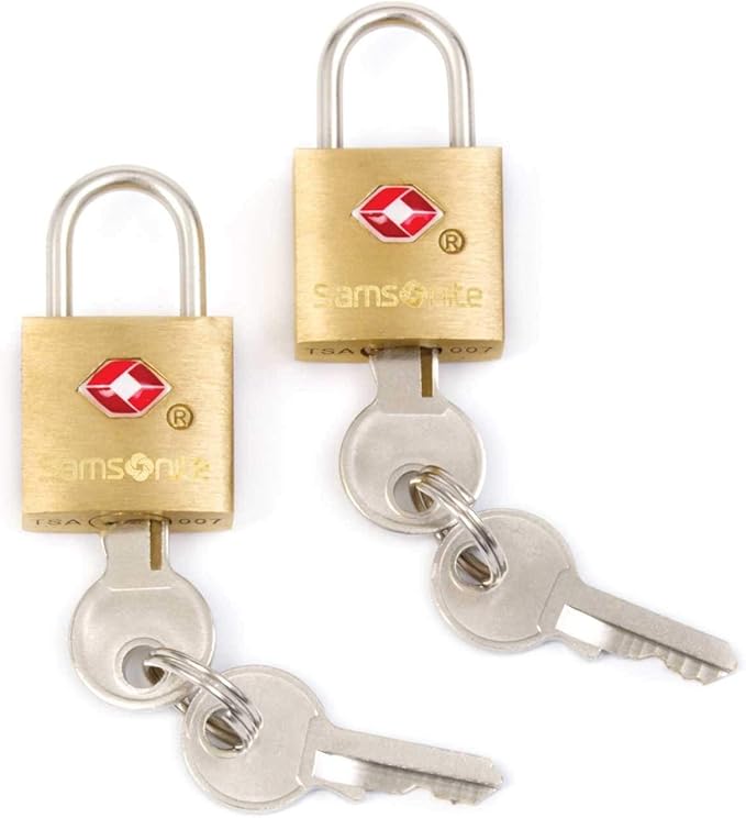 Samsonite Travel Sentry 2-pack Key Locks, Brass, 2-Pack