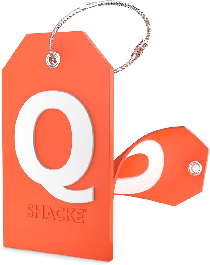Shacke Initial Luggage Tag with Full Privacy Cover and Stainless Steel Loop – (Letter Q)