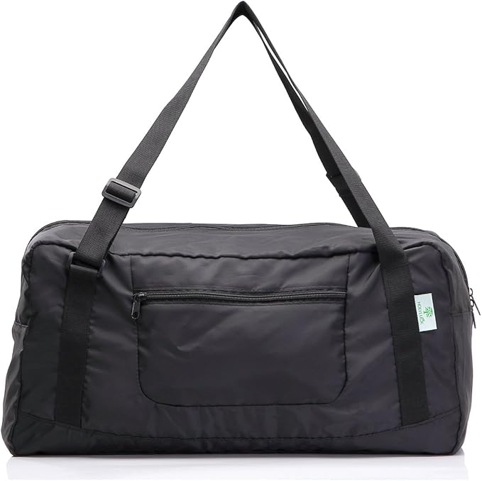 HOLYLUCK Foldable Travel Duffel Bag For Women & Men Luggage Great for Gym (black) One_Size