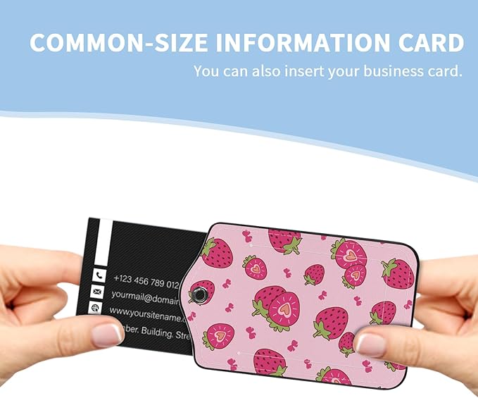 2 Pcs Luggage Tag for Suitcases, Cute Strawberry Bows PU Leather Suitcase Tag Privacy Cover Name ID Label with Metal Loop, Personalized Baggage Identifier for Women Bag Travel Essentials