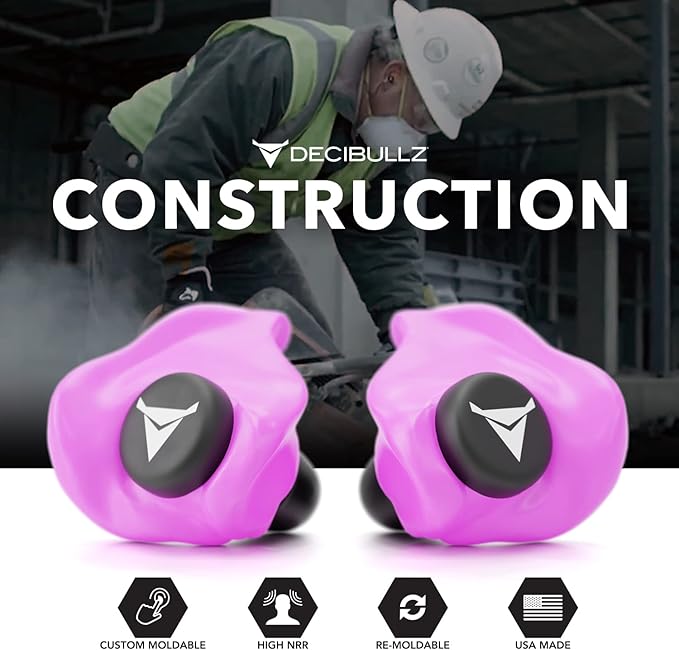 Decibullz - Custom Molded Earplugs, 31dB Highest NRR, Comfortable Hearing Protection for Shooting, Travel, Work and Concerts