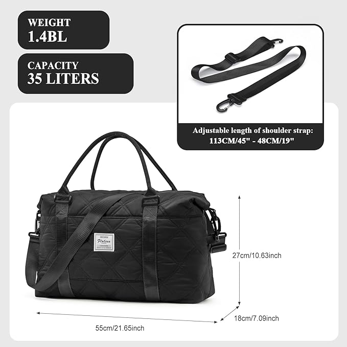 HYC00 Travel Duffel Bag,Carry-on Overnight Weekender Bags for Women,Sports Tote Gym Bag with Wet Pocket