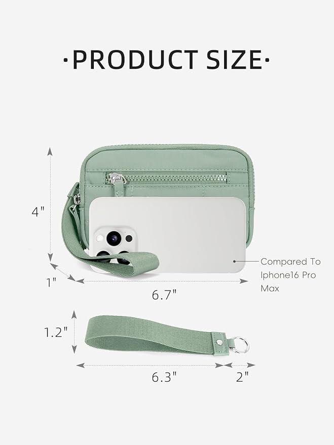 WESTBRONCO Wristlet Wallets for Women – RFID Blocking Quilted Nylon Phone Wallet, Card Holder Purse for Travel & Everyday Use
