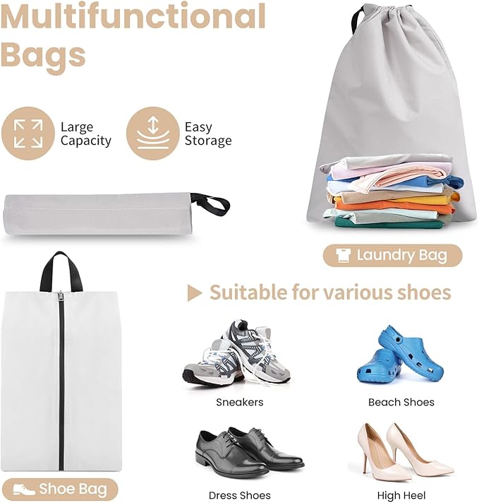 Compression Packing Cubes for Travel, Lightweight Vacation Travel Essentials, Travel Accessories for Suitcase Organizer Bags Set, Durable Luggage Organizer