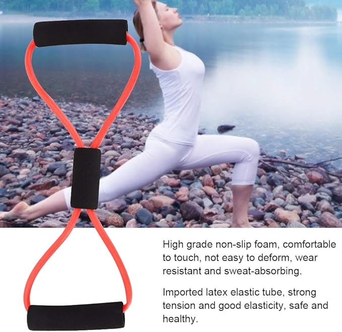 ZJchao 8 Shaped Resistance Bands, Elastic Fitness Pulling Rope Chest Expander Yoga Rubber Tension Band for Abdomen Waist Arm Leg Stretching Fitness Training