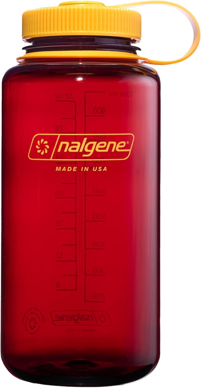 Nalgene 32 oz Wide Mouth Water Bottle | BPA-Free, Durable & Leak Proof, Lightweight Bottle for Hiking & Gym, Work & Travel