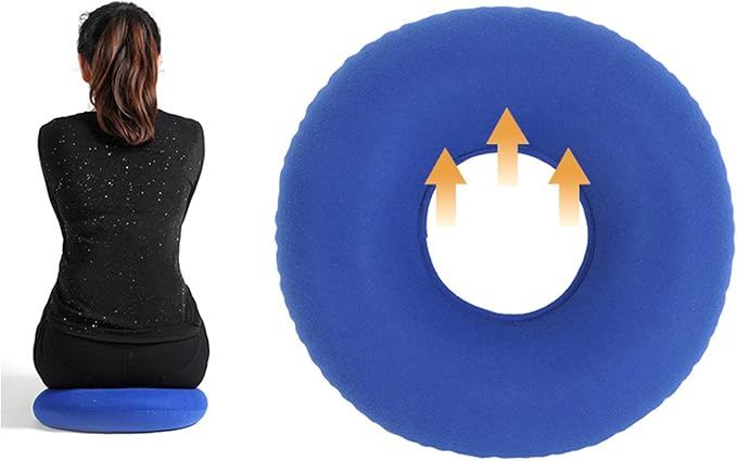 Inflatable Seat Cushions Inflatable Hemorrhoid Pillows Breathable Donut Pillow for Tailbone Pain Bed Sores Office Chair Computer Desk Chair Wheelchair Postpartum Car Seat Travel Airplane