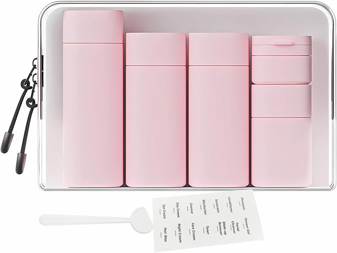 5pcs Travel Cream Dispenser Bottles Set Travel Bottles Toiletry Containers Set, TSA Approved, Travel Essentials