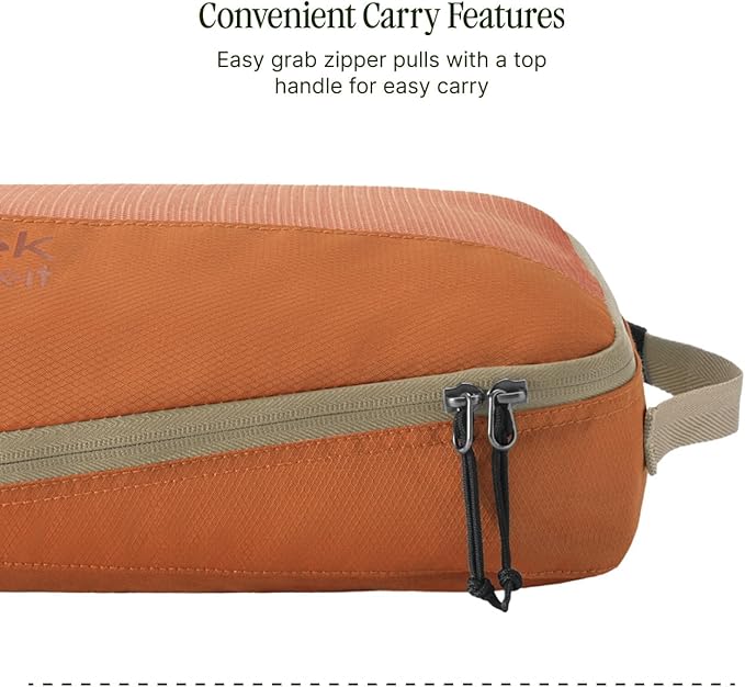 Eagle Creek Pack-It Reveal Cube Set - Packing Cubes for Compartmentalizing Luggage - Durable - Ultra-Lightweight - Water-Resistant - Easy Grab Zipper Pull - Mesh Windows - Mandarin - XS/S/M