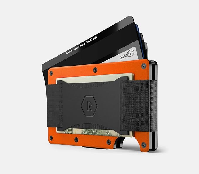 Ridge Wallet for Men - Slim Minimalist Compact Wallet and Card Holder, RFID Protected Front Pocket Wallets for Men with Integrated Cash Strap