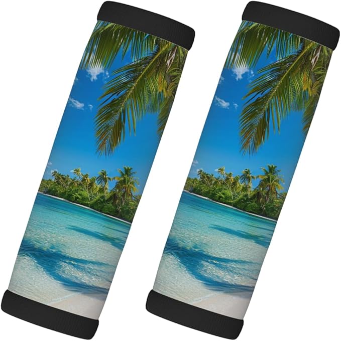 Luggage Handle Wrap, Beach Sea Tree Durable Neoprene Suitcase Handle Wraps for Luggage Door Handles Refrigerator x2