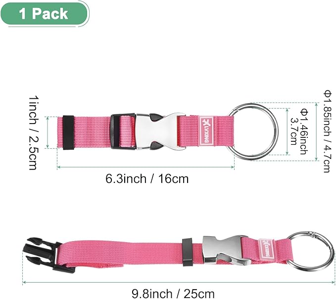 M METERXITY 1-Pack Add A Bag Luggage Strap, Adjustable Suitcase Belt for Connecting Luggage/Backpack/Jacket, Carry Strap with Ring Buckle [Red]