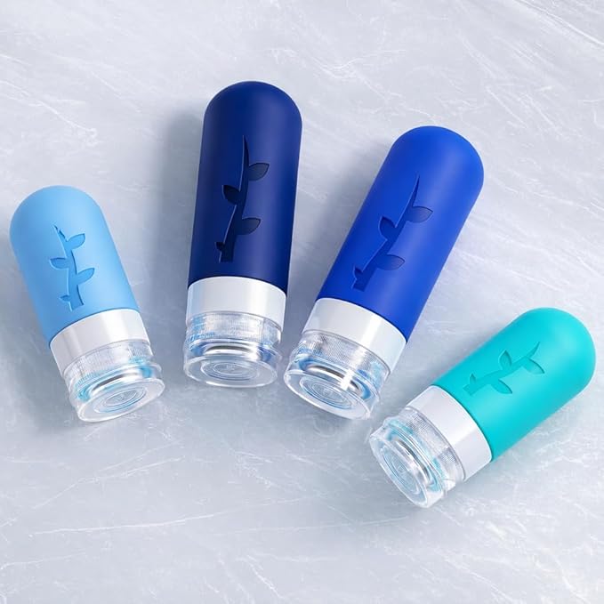 18pack Travel Bottles for Toiletries,TSA Approved Silicone Travel Containers jar for Toiletries,Leak Proof Refillable Liqus Shampoo And Conditioner Essentials toiletry