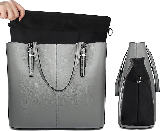 Sightor Nylon Handbag Organizer Insert - Purse Tote Shaper in Bag (Black, X-Large)